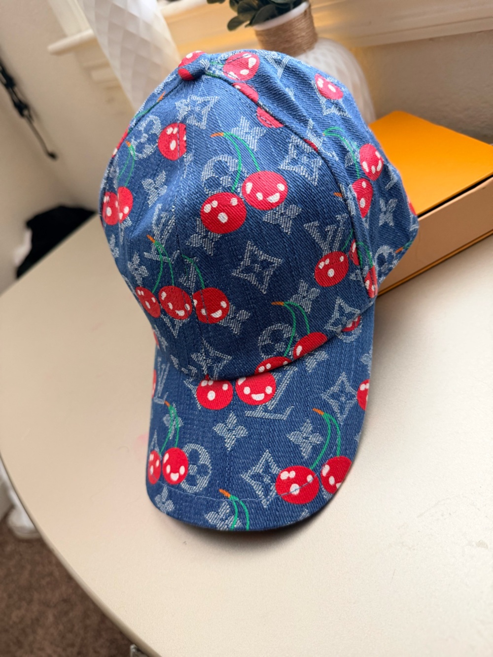 New Denim cerise cap hat one size